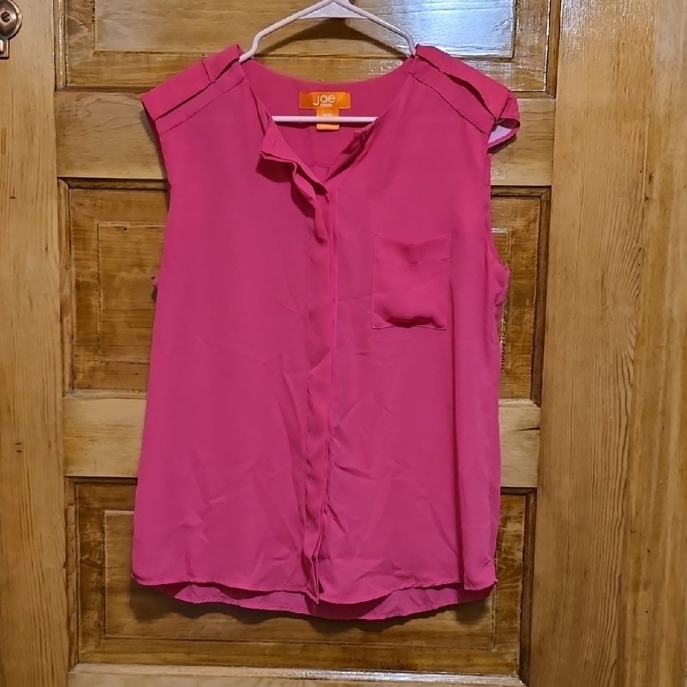 Joe Fresh Pink Sleeveless Button Down M